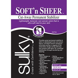 Sulky Of America 235-01 Cut Away Soft N Sheer Stabilizer, 20" by 1 yd, White