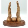 ZULUF Handcrafted Olive Wood Praying Hands Bible Stand – 7.4”