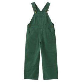 GRANDWISH Boys Canvas Bib Overalls, Kid's Jean Overalls, Size 6-10, Green, 12