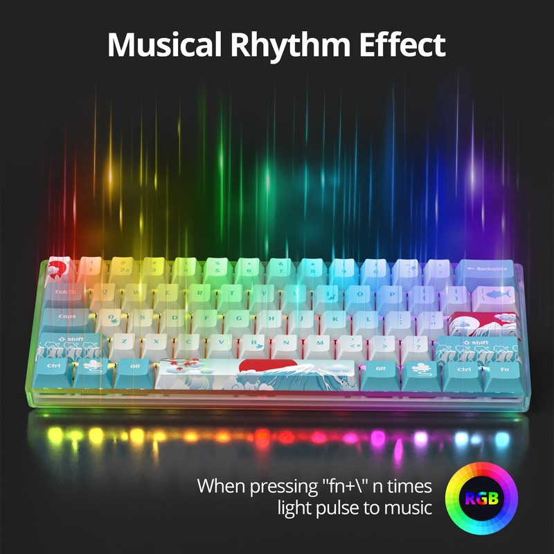 Guffercty kred - Teclado mecánico 60% intercambiable en caliente con