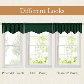 RYB HOME Scalloped Velvet Valances for Windows Decorative, Room Darkening