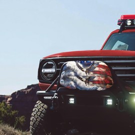 Whosucclay American Flag Eagle Waterproof Winch Cover Snowproof Breathable Dust-Proof Winch Protection Cover,Compatible with Most 8500-17500 Lbs Electric Winches accessories
