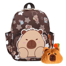 Capybara Backpack for Kids & Adults - Cute School Bag with Matching Keychain,Nursery Rucksack for Travel, Camping & Summer Camp,Capybara Lightweight Daypack for Boys & Girls
