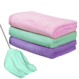 Newwiee 3 Pcs Extra Large Microfiber Cleaning Cloth 30" x 20" Washable Reusable Microfiber Towel Streak Free Lint Free Cloth for Cleaning Home Glass Office Window Bathrooms (Pastel Colors)