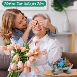 Linkax Linkax Mothers Day Mom Gifts for Mothers Grandma Wife Daughter, Turtle Statues Solar Lights Outdoor Garden Decor for Outside Yard Patio Front Porch Balcony Home, Birthday Easter Gifts for Adults Women