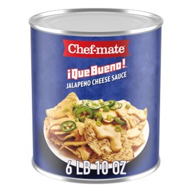 Chef-mate Que Bueno Spicy Nacho Cheese Sauce, Jalapeno Queso, Canned Food, (#10 Can Bulk)