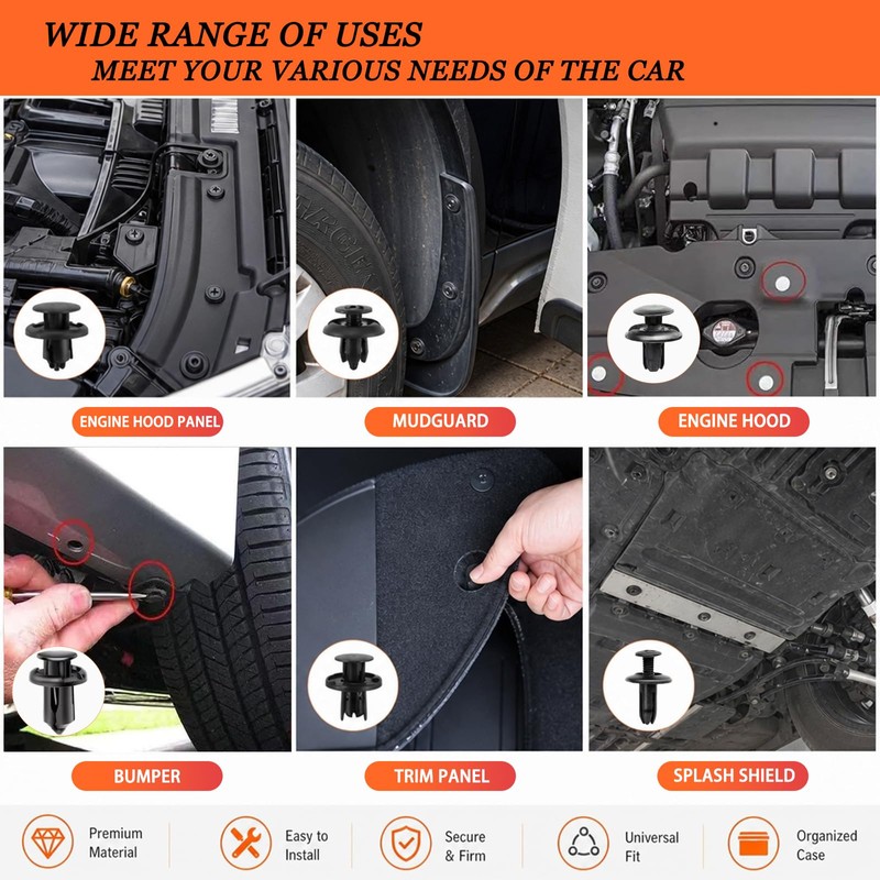 1240Pcs Car Retainer Clips & Fasteners Kit – 32 Universal