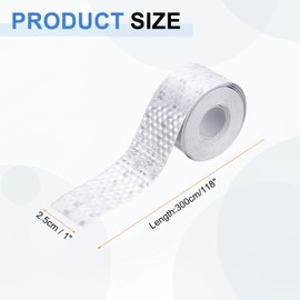 HARFINGTON 3 Rolls Reflective Tape 1" x 118" High Visibility Reflective Adhesive Stickers Outdoor Waterproof for Trailer Trucks Bike Car Motorcycle Helmet Mailbox, Silver