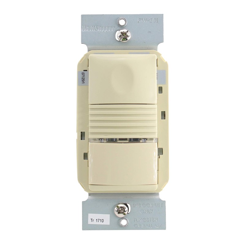 WattStopper PW-301-I Motion Sensor, Passive Infrared Wall Switch Multi-Way Control