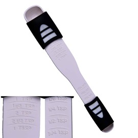 Cuchara medidora ajustable blanca, escala ajustable creativa de doble extremo, cuchara medidora de ocho puestos, medicin de ingredientes...           