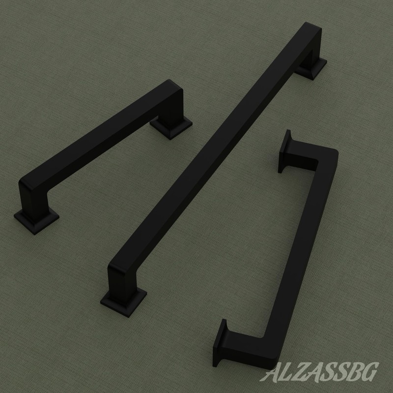 Alzassbg 10 Pack Matt Black Cabinet Pulls, 6-1/4 Inch(160mm) Hole