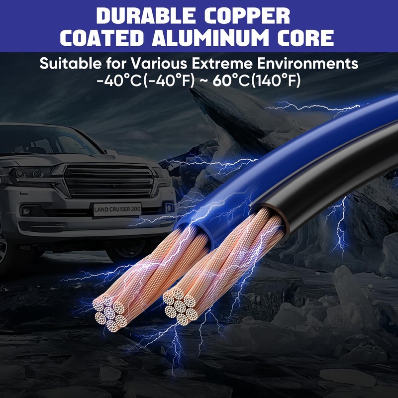 EXTRESPO 2/0 Gauge 30 FT Heavy Duty Jumper Cables, 1500Amp