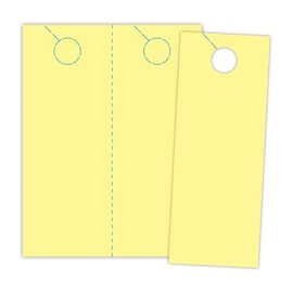 Blanks/USA 4.25" x 11" No-Cut Door Hanger on 8.5" x 11", Canary 67 Lb. Bristol Cover, 500/pack