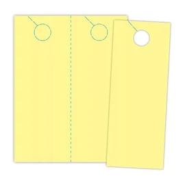 Blanks/USA 4.25" x 11" No-Cut Door Hanger on 8.5" x 11", Canary 67 Lb. Bristol Cover, 500/pack