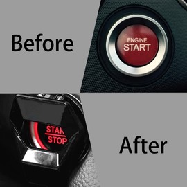 CGEAMDY Car Ignition Button Cover, Start Stop Button Cover, Car Start Button Decoration Ring, Suitable for a Wide Range of Vehicles on the Market (Black)