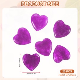 PATIKIL Heart Crystals Stone, 20 Pcs Natural Crystal Polished Love Gemstone Rose Quartz Pocket Bulk Set Balancing Meditation Gifts for Mother Women Birthday, Purple