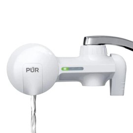 PUR Faucet Mount Water Filtration System 2 in 1 White Certified Filter