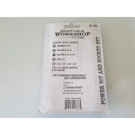 Power SmartValue Workshop 12 Piece Power Bit and Socket Set New (SV01378)