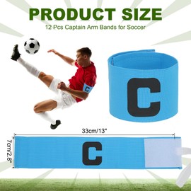 PATIKIL Fußball Kapitänsbinde, 12 Stück Kapitänsarmbänder für Fußball Elastische Kapitänsbinde Sport Kapitänsarmbänder für Jugendliche Erwachsene Fußballteamtraining Himmelblau