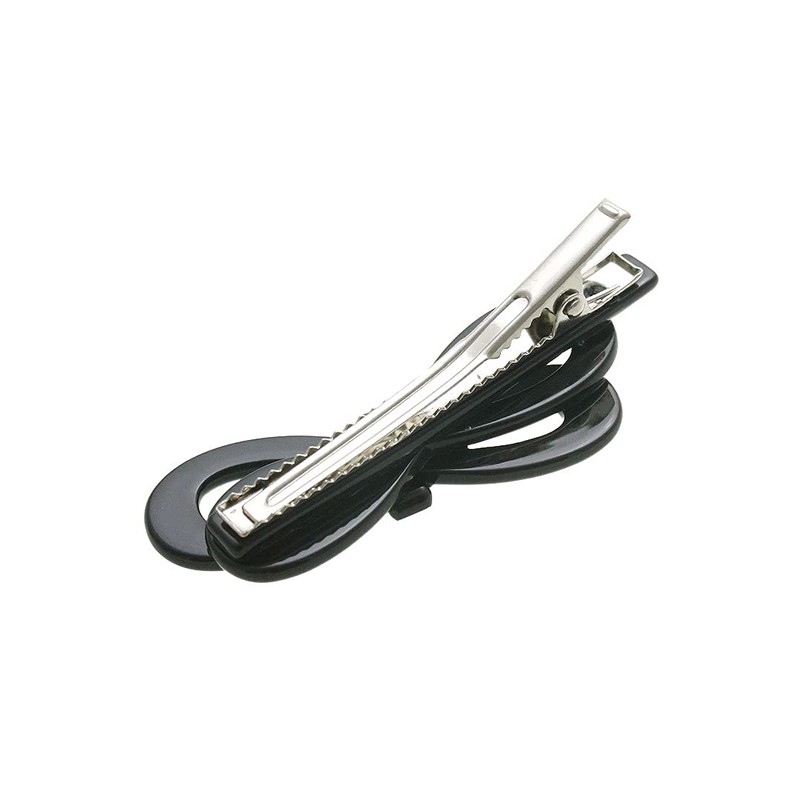 VingTAINE H7462-BK- Tortoise Shell Style Ribbon Hair Clip Patterned Beak