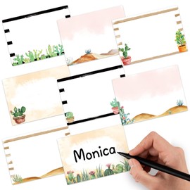 240 Pcs Cactus Self Adhesive Name Tags Sticker for Kids Name Labels for School Greenery Nametags Labels for Classroom Cubbies Clothes