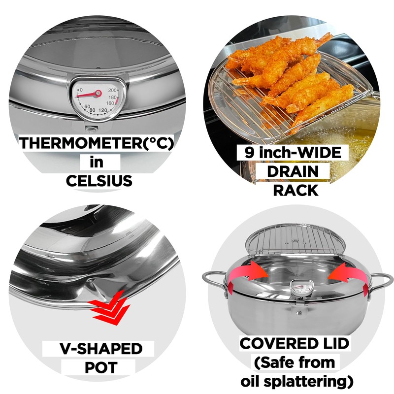 Saltlas Deep Fryer Pot (°C), 11"/4.4Qt (4.2 L) Extra Large