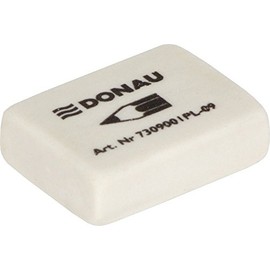 DONAU 7309001PL-09 Universal Erasers / 45 Pieces / Eraser for Pencil and Coloured Pencils / 31 x 23 x 9 mm / Rubber / Colour: White
