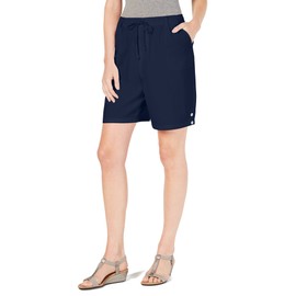 Karen Scott Women Petite Cotton Pull-On Shorts (Petite Petite, Intrepid Blue)