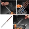 Kichvoe 1 Pair Long Cooking Chopstick Stainless Steel Chopstick with