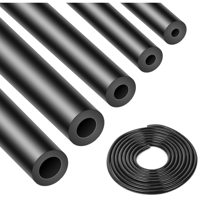 HOOWDAMY Lubricant Hose Rubber Water Hose Tube, Black, Inner Diameter