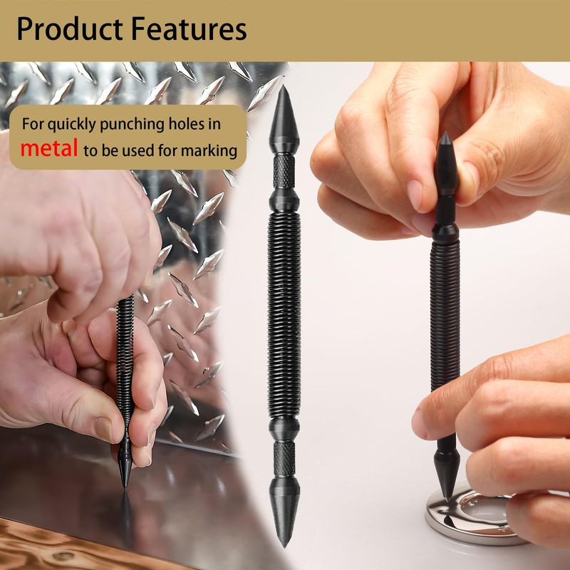 Bitiontry 5-Piece Nail Setter Dual Head Nail Set & Hinge