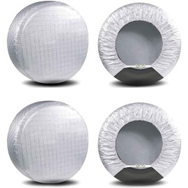 Amfor Tire Covers Set of 4, Waterproof Anti-UV Sun Snow Rain Tire Covers for Trailers, RV, Camper, SUV, Truck, Fit 30-32 inches Tire Diameter
