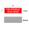 Fire Sprinkler Riser Inside Sign, 12"x 4" .04" Aluminum Reflective