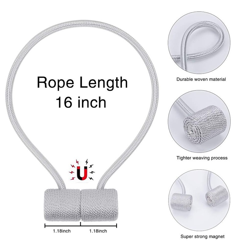 Magnetic Curtain Tiebacks, Strong Magnetic Window Curtain Tiebacks Clips Decorative
