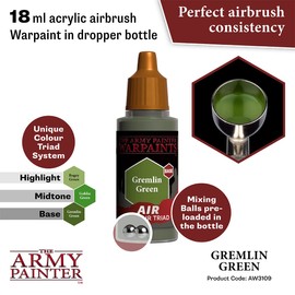 The Army Painter Warpaints Air - Non-Toxic Water Based Airbrush paint – acrylic paint and primer for Tabletop Roleplaying, Boardgames, and Wargames Miniature Model Painting (Gremlin Green)