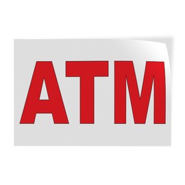 Decal Stickers Multiple Sizes ATM Red B Industrial Vinyl Safety Sign Label Business 7x5Inches