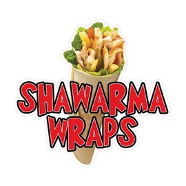 Food Truck Decals Shawarma Wraps Concession Restaurant Die-Cut Vinyl Sticker & Sign 10 in on Longest Side