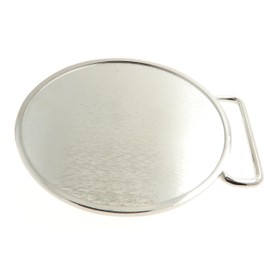 Yippo Accessories Chrome Bright Silver Western Cowboy Blank Round Belt Buckle