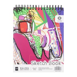 CONDA 9 x 12 Inch Sketchbook, Top Spiral Bound Sketch Pad, 100 Sheets (68 lb/100 GSM), Durable Acid-Free Sketch Paper, Drawing and Sketching Paper for Kids Adult Beginners