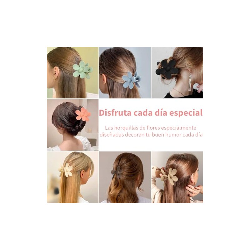 Triko Set de 7 Pinzas para el Cabello de Flor,