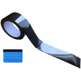 NewL Free Tool Kit 5D High Gloss Carbon Fiber Vinyl Wrap Kit for Black Out Chrome Delete Window Trim Door Trim Door Sill (5cm x 9meters)