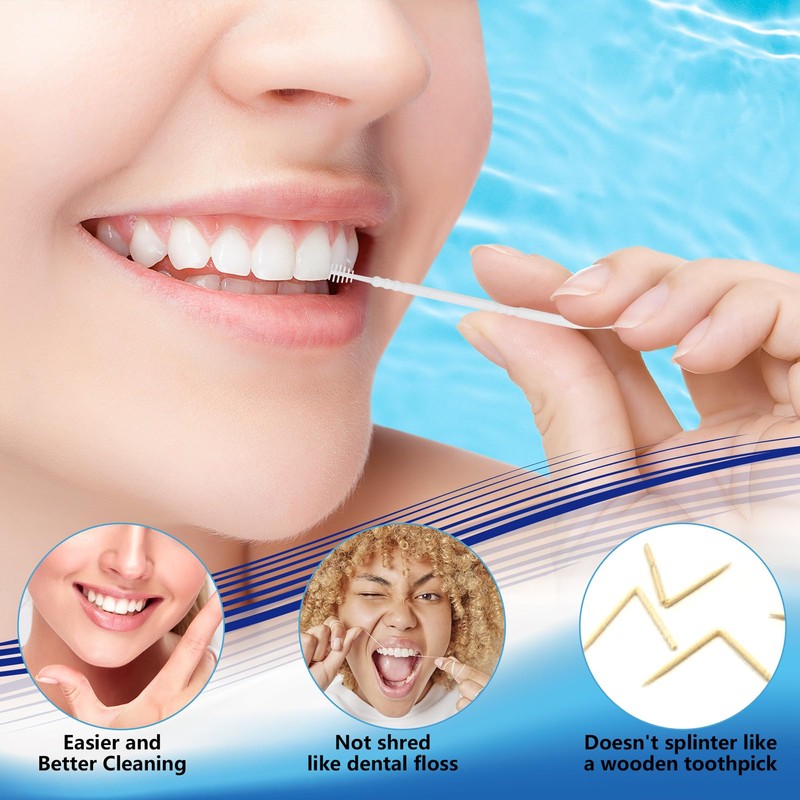 DanTicy Brushpicks Interdental Toothpicks,Soft Bristle Dental Floss Picks Toothpicks,Helps Removes