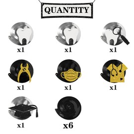 Congrats Dentist Graduation Hanging Swirl Decorations - Glitter 13 Pcs Dental School Grad Party Supplies - Medical Staff Streamers - Dectist Graduation Foil Swirls Ceiling Decorations