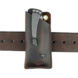 VIPERADE PJ11 Leather Knife Sheath for Belt, Knife Holster, Pocket Knife Sheath, Pocket Knife Holder for Belt, Leather Folding Knife Sheath for Men