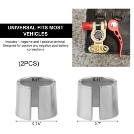 Wevdn 2 PCS Battery Post Shim Lead, Pure Lead Battery Terminal Adapter for Positive & Negative Post, Automotive Battery Terminal Converter Post Adapters, Car Accessories