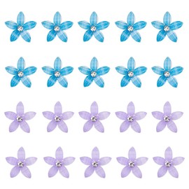 ELANE 20 PCS Small Flower Hair Clips for Women,Mini Hair Clips for Girls Mini Hair Clips for Women Small Hair Clips for Girls,Flower Hair Clips for Girls (light purple+light blue)