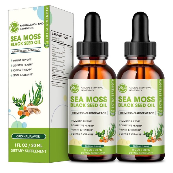 M inch Irish Sea Moss Liquid Drops with Bladderwrack, Burdock