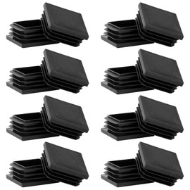 JIANGZHIB Pack of 16 Square End Caps Lamellar Plugs 40 x 40 mm Tube Plugs, Black Square Tube Plastic Caps for Pipes for Square Pipes, Metal Products, Chairs, Sofas, Tables, Shelves