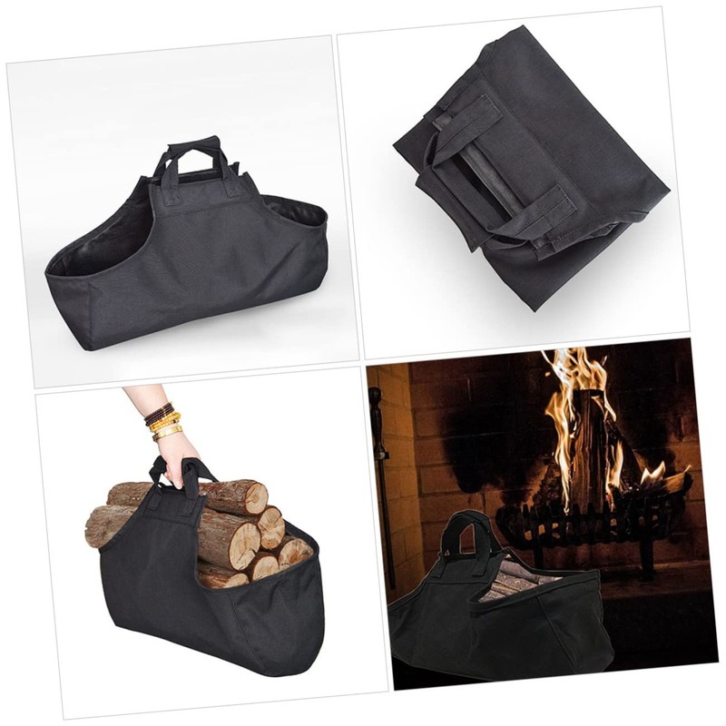 GRIRIW Firewood Storage Bag Oxford Cloth Large Capacity Logging Bag