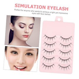 Vaguelly 5 Pairs Makeup Lashes Reusable Simulation Eyelashes for Natural Look Soft and Comfortable for Special Events and Everyday Wear